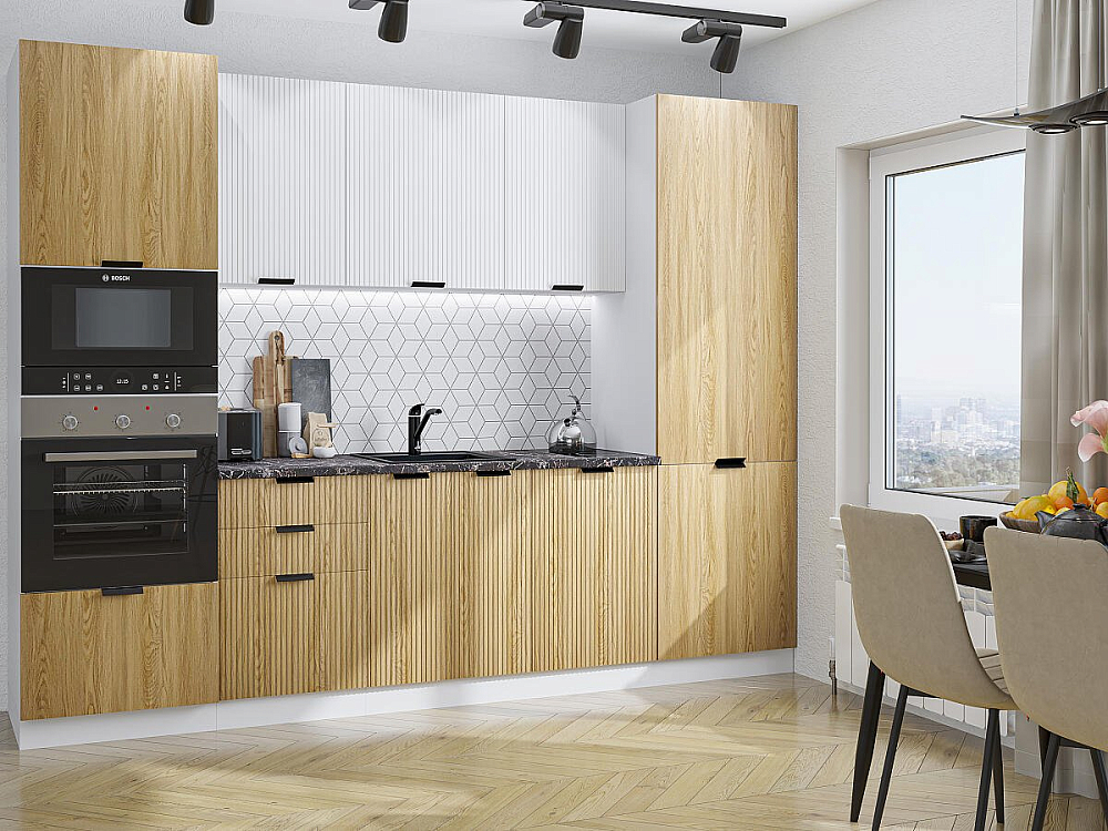 Евро Лайн-01 Белый/Белый/Дуб песочный