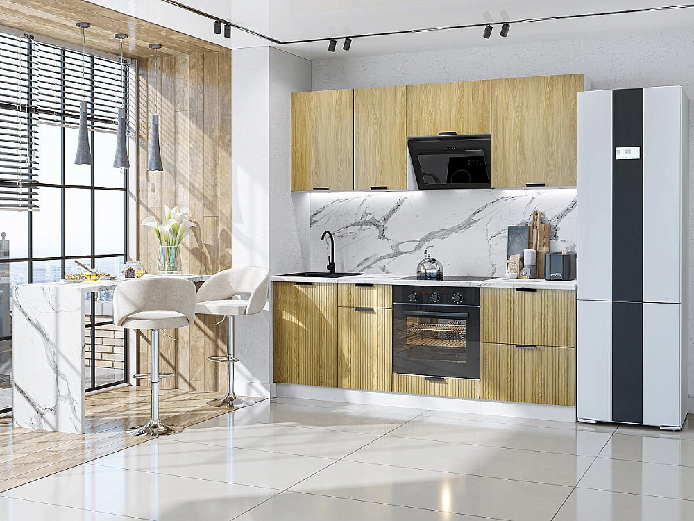 Евро Лайн-02 Белый/Дуб песочный